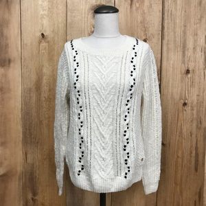 Scotch and Soda cream and black sweater